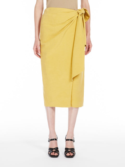 MAX MARA Linen and Silk Twill Skirt