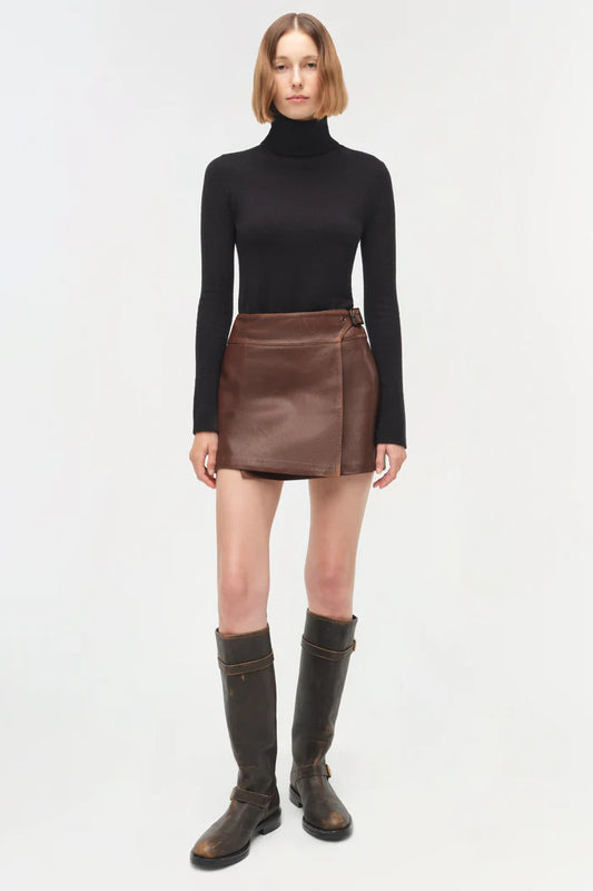 SIMKHAI Madeline Leather Mini Skirt