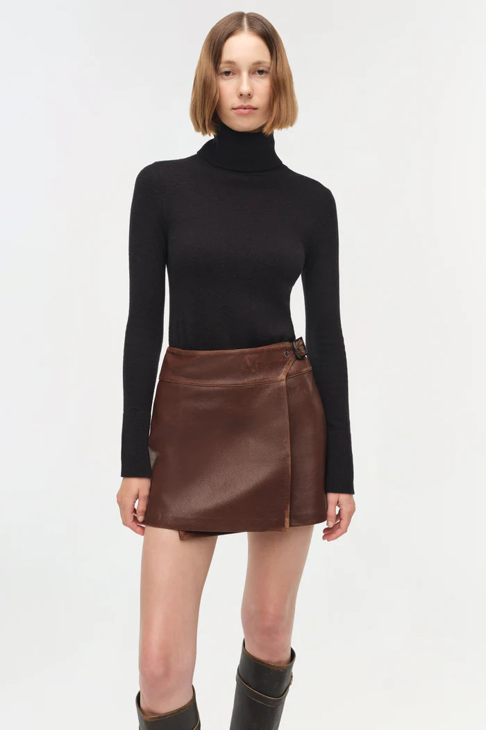 SIMKHAI Madeline Leather Mini Skirt