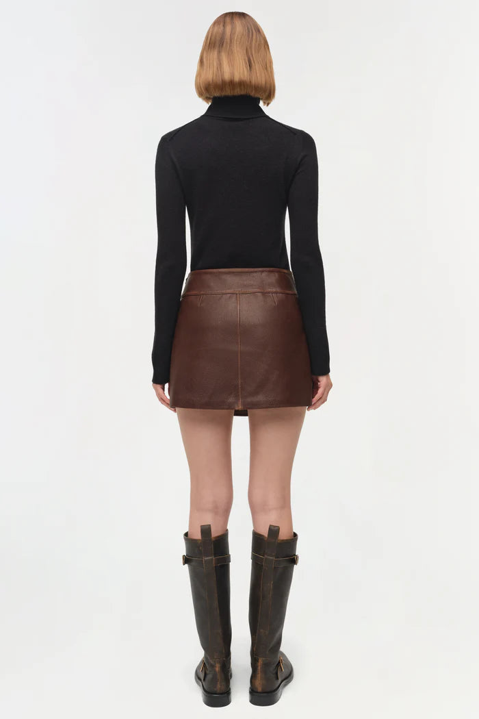 SIMKHAI Madeline Leather Mini Skirt
