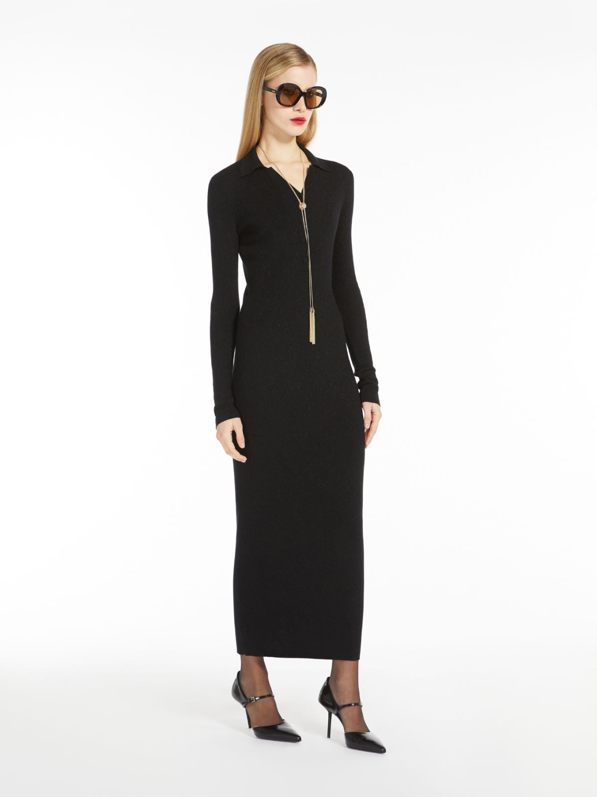 MAX MARA Fitted Dress in Wool and Lurex