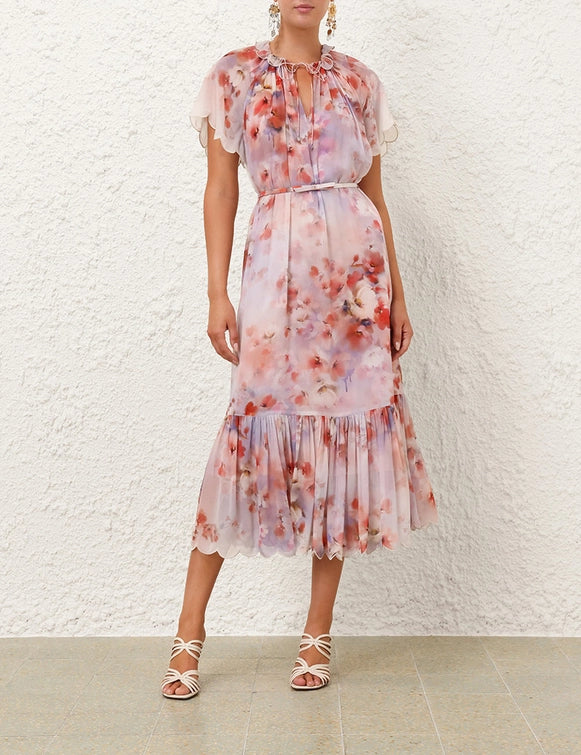 ZIMMERMANN Crush Flutter Midi Dress
