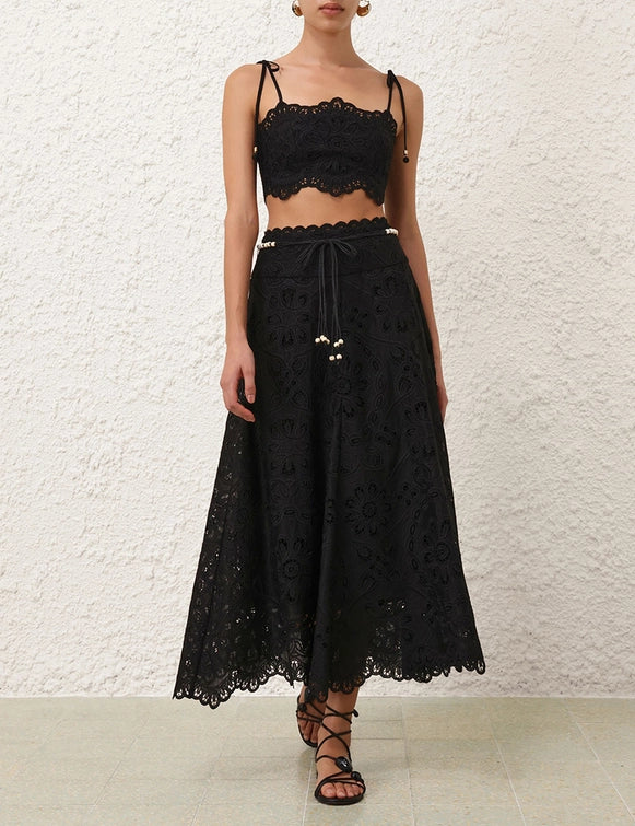 ZIMMERMANN Rhiannon Embroidered Skirt