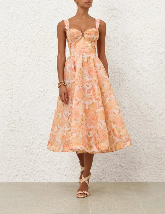 ZIMMERMANN Rebellion Drape Midi Dress