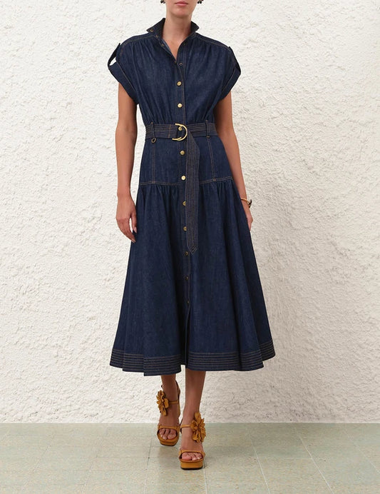 ZIMMERMANN Denim Midi Dress
