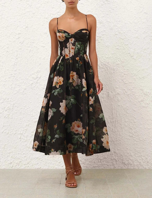 ZIMMERMANN Luna Corset Midi Dress