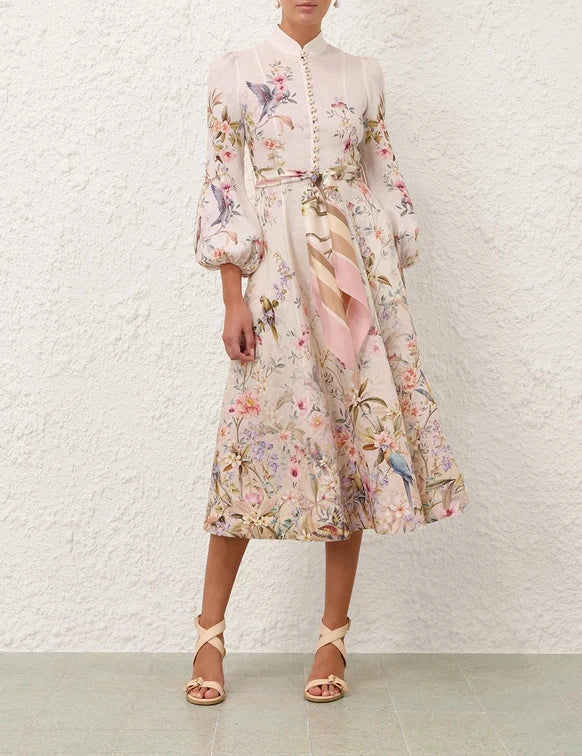 ZIMMERMANN Rebellion Button Midi Dress