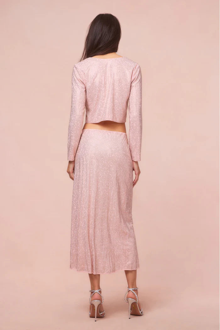 LOVE SHACK FANCy Samaria Crystal Midi Skirt