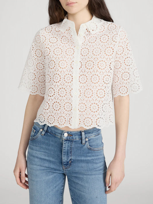 FRAME The Petal Eyelet Shirt