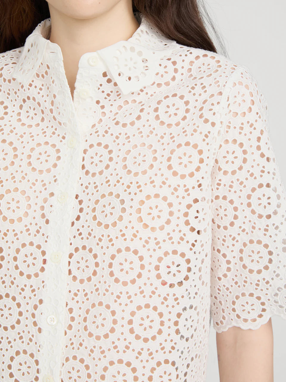 FRAME The Petal Eyelet Shirt