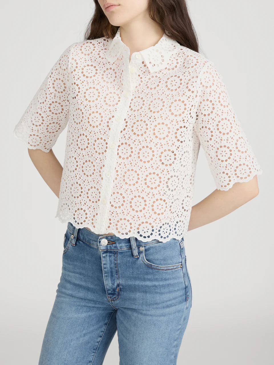 FRAME The Petal Eyelet Shirt