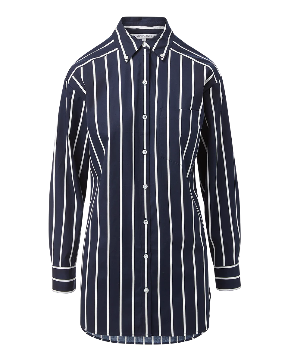 VERONICA BEARD Lloyd Striped Button Down Shirt