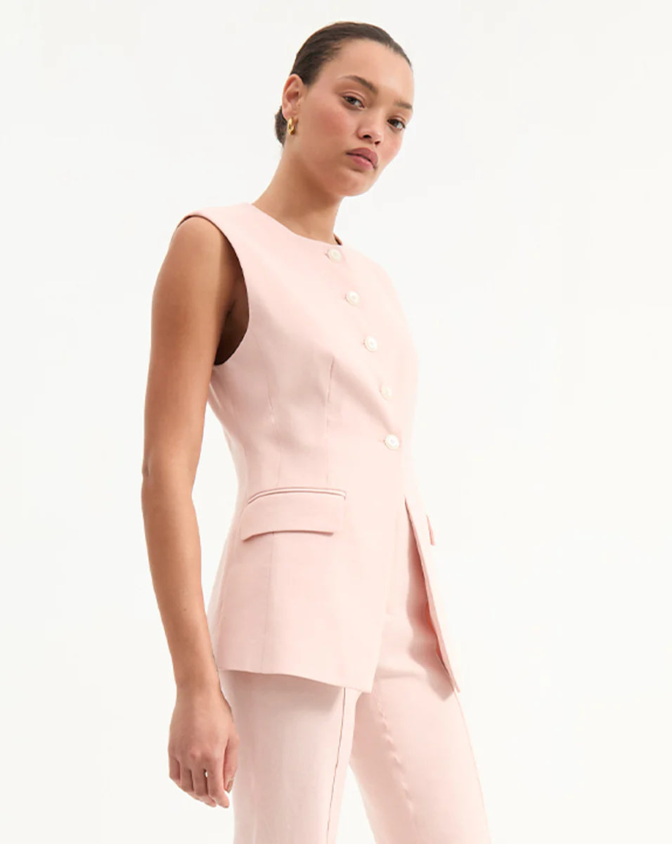 VERONICA BEARD Lois Linen Vest Top
