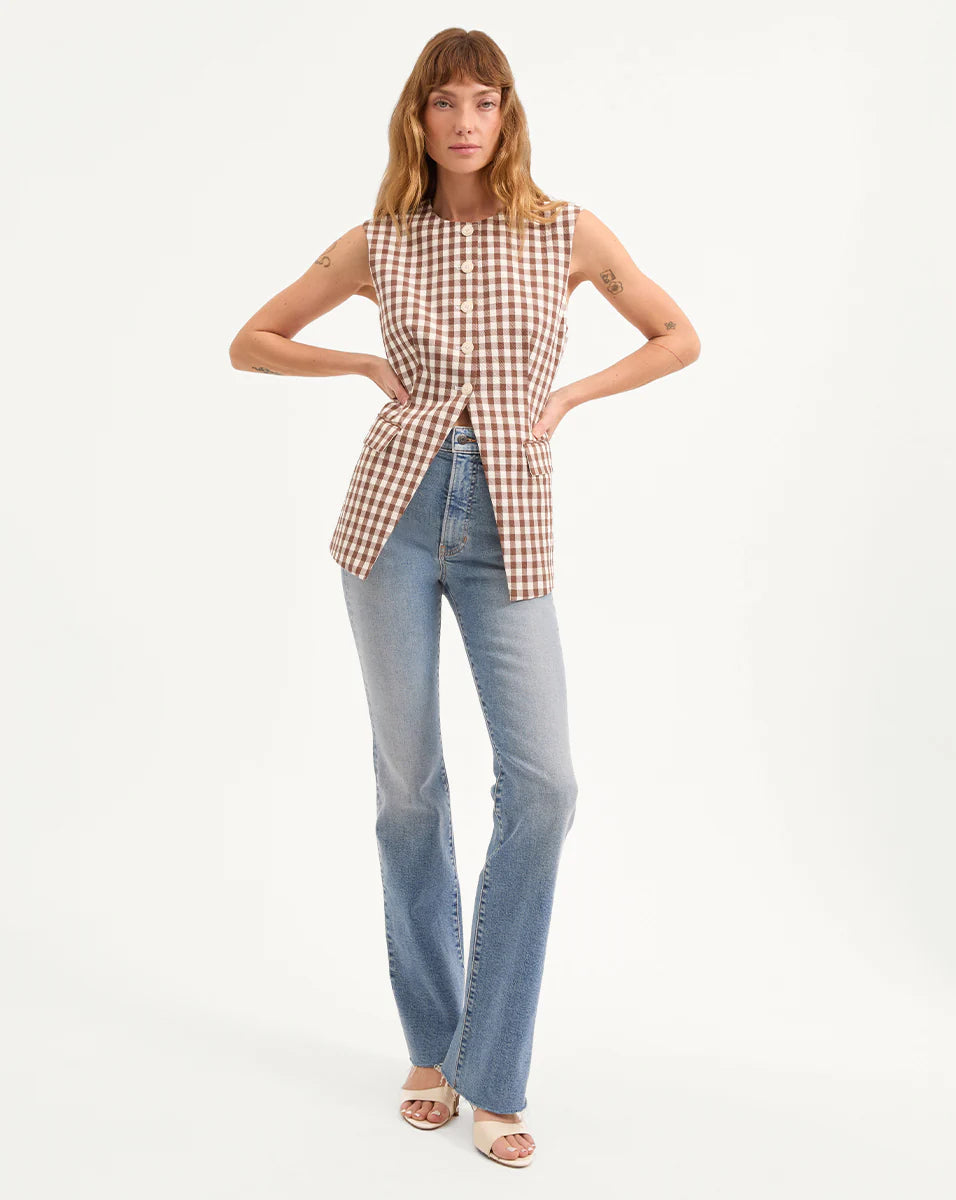 VERONICA BEARD Lois Gingham Seersucker Vest