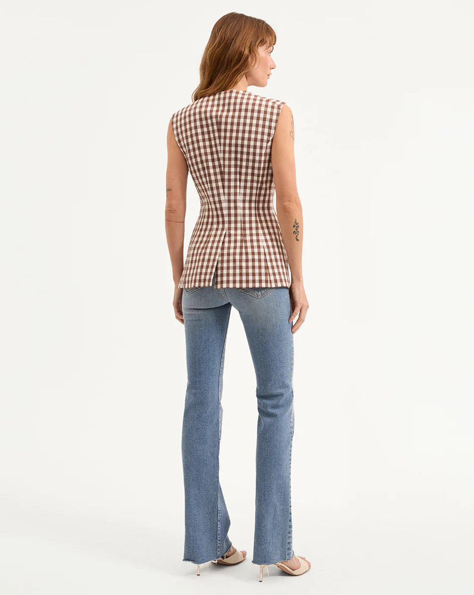 VERONICA BEARD Lois Gingham Seersucker Vest