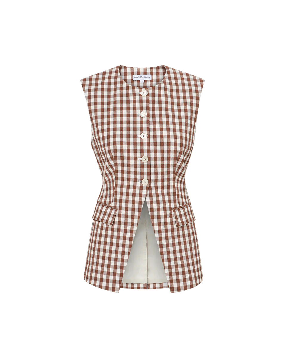VERONICA BEARD Lois Gingham Seersucker Vest