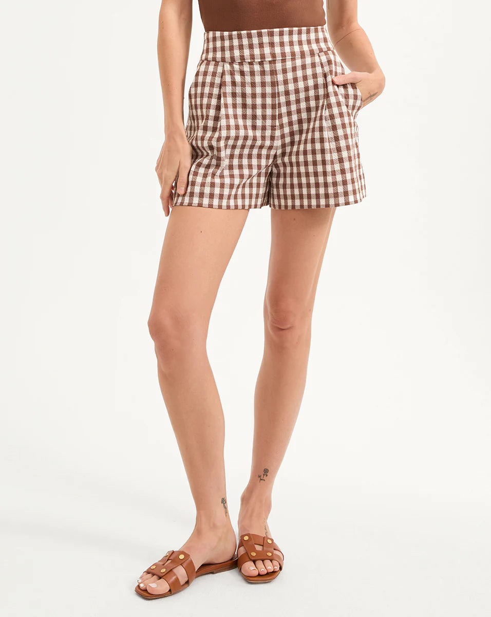 VERONICA BEARD Haina Gingham Seersucker Short
