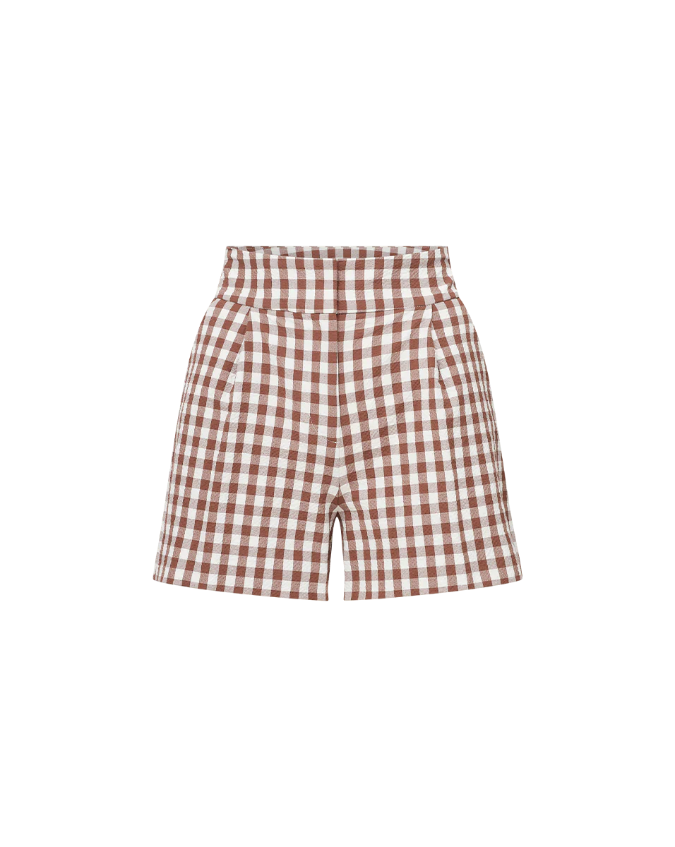 VERONICA BEARD Haina Gingham Seersucker Short