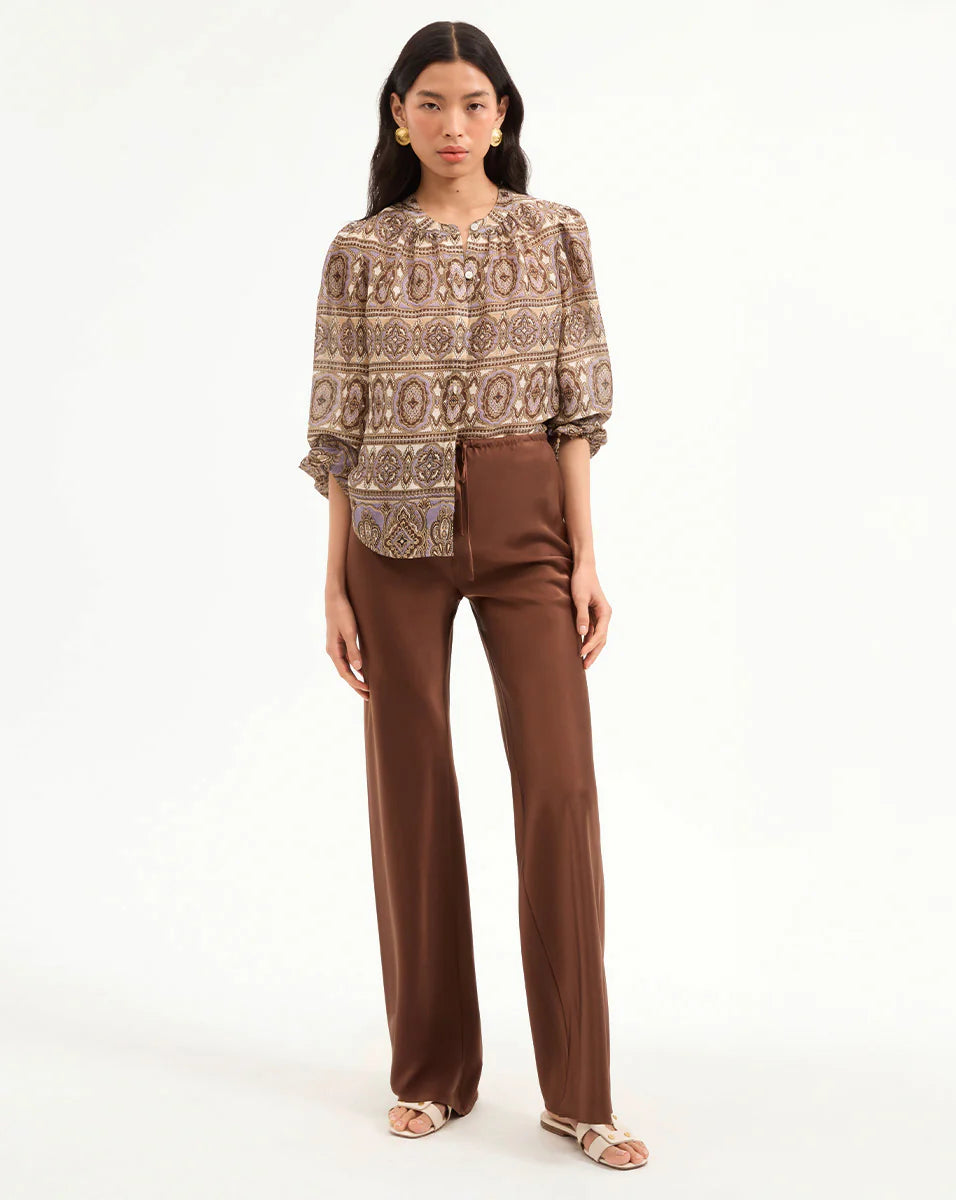 VERONICA BEARD Ashlynn Silk-Linen Top