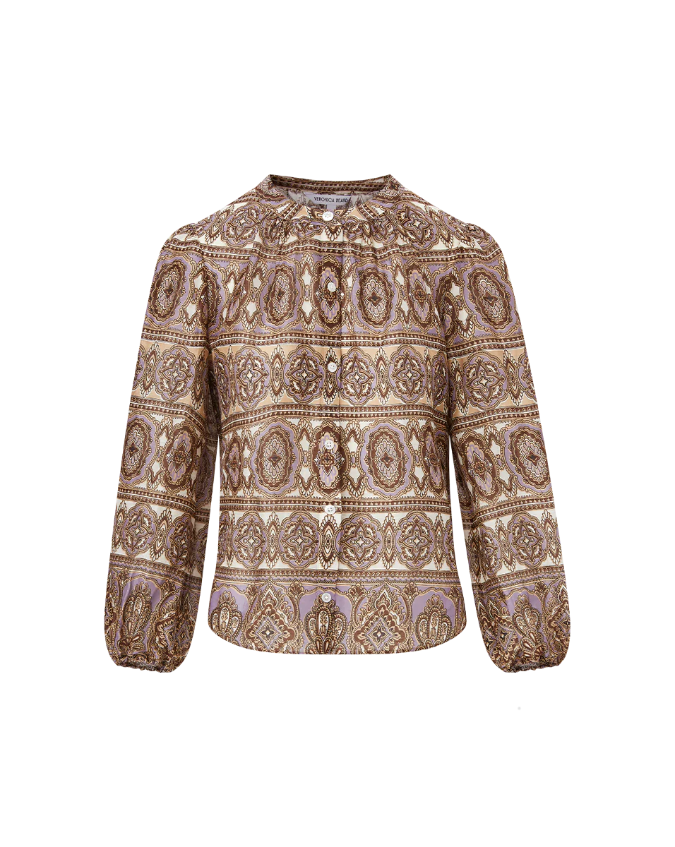VERONICA BEARD Ashlynn Silk-Linen Top