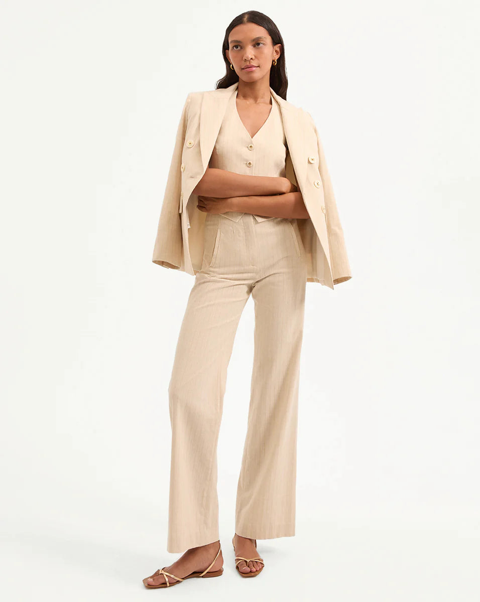 VERONICA BEARD Jude Metallic Pinstripe Pant