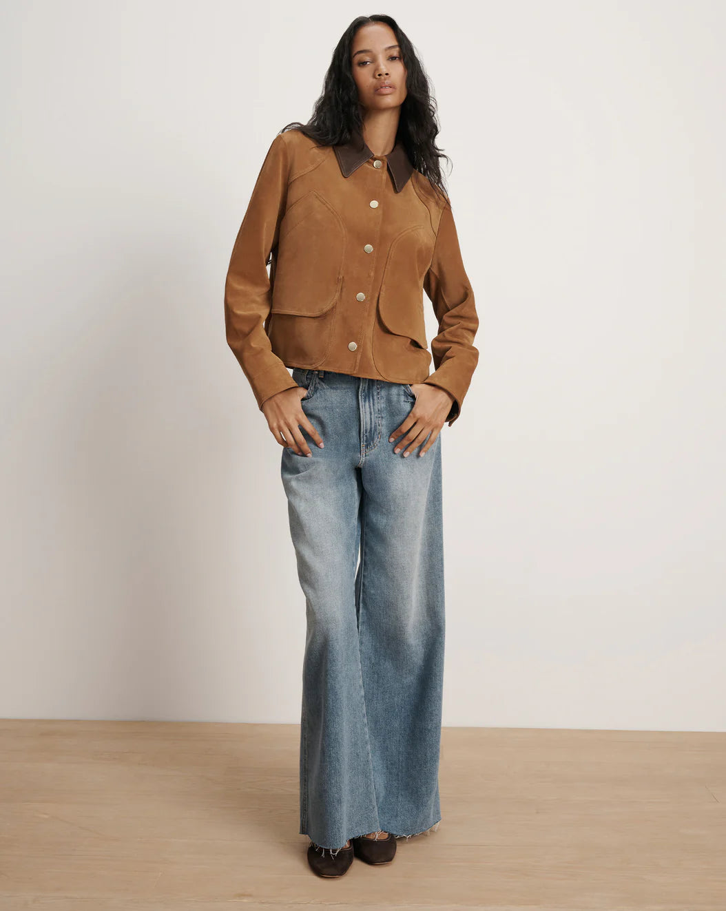 VERONICA BEARD Walters Suede Cropped Jacket