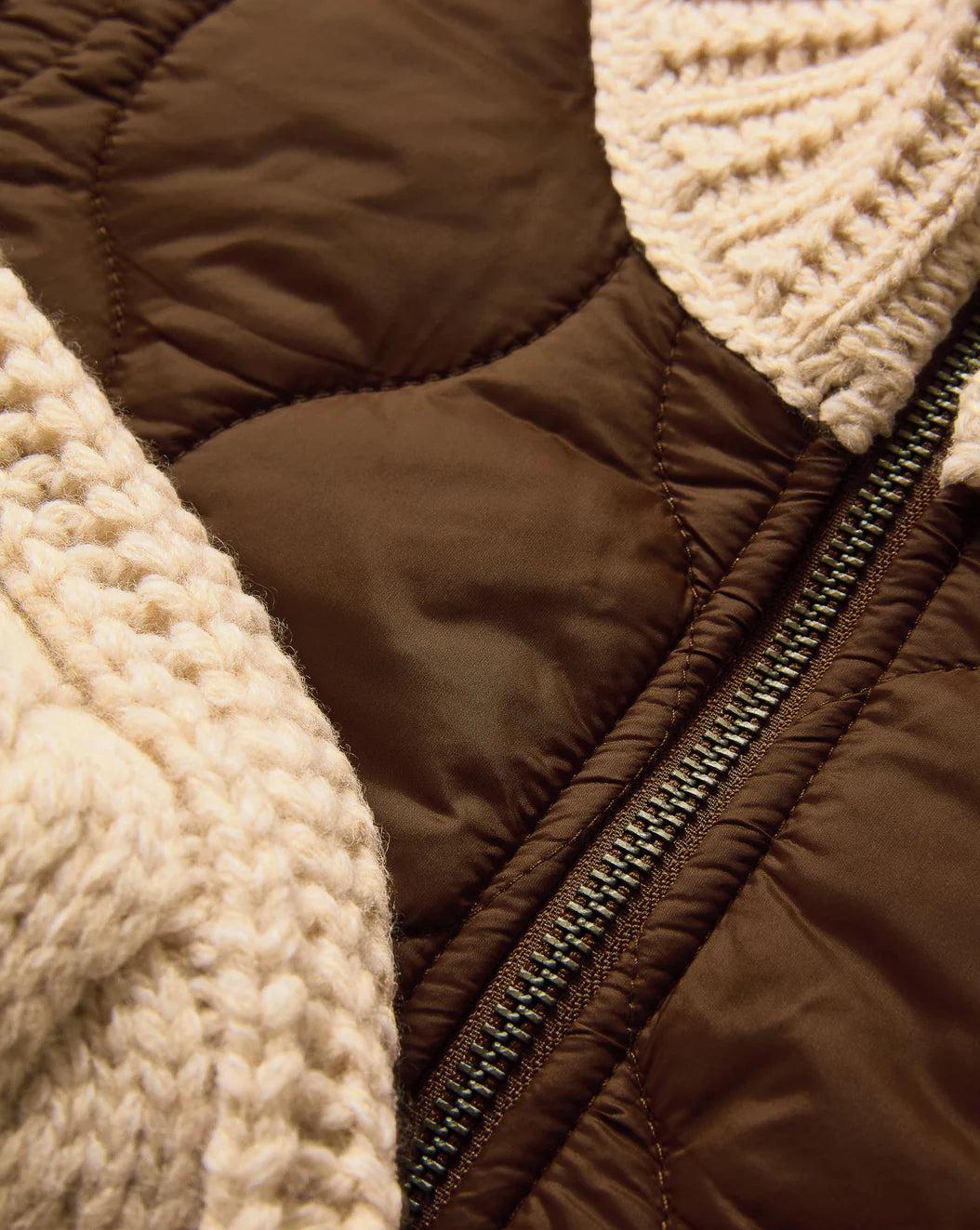 VERONICA BEARD Patra Knit-Sleeve Quilted Jacket