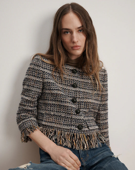 VERONICA BEARD Lyons Fringe Jacket