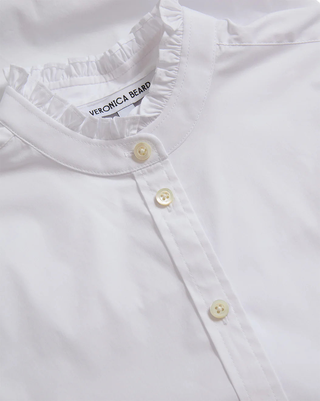 VERONICA BEARD Bays Ruffle-Collar Button-Down