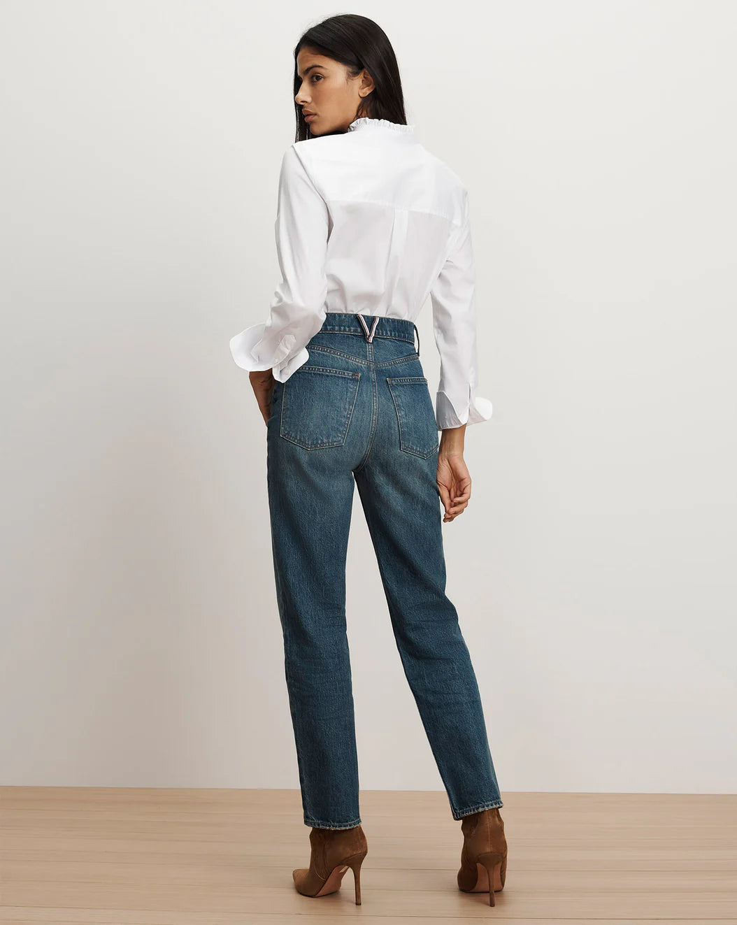 VERONICA BEARD Bays Ruffle-Collar Button-Down