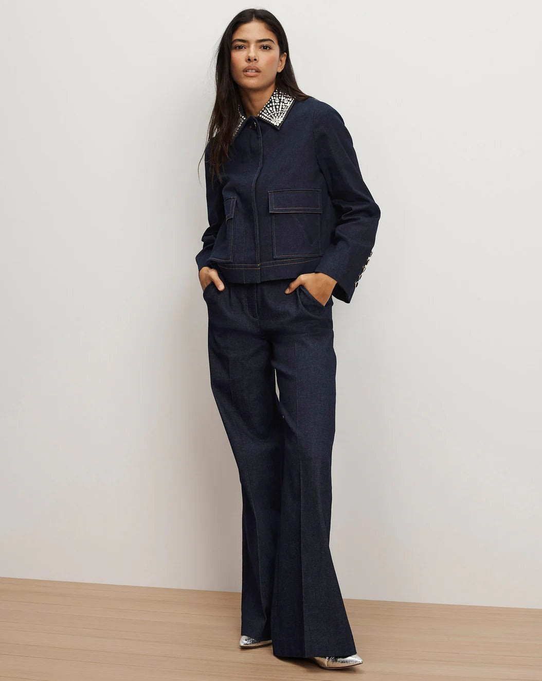 VERONICA BEARD Crue Wide-Leg Denim Pant