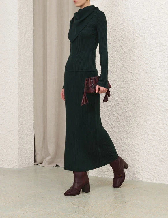 ZIMMERMANN Valiant Merino Straight Skirt