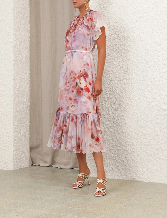 ZIMMERMANN Crush Flutter Midi Dress