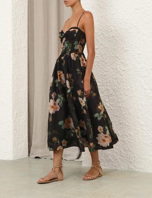 ZIMMERMANN Luna Corset Midi Dress