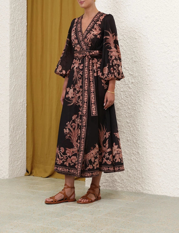 ZIMMERMANN Waverly Wrap Midi Dress