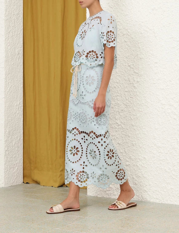 ZIMMERMANN Awaken Embroidered Skirt