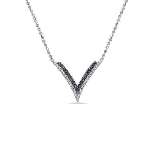 CHARLES KRYPELL Diam Double V Pendant Necklace