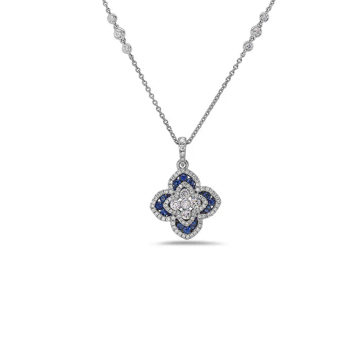 CHARLES KRYPELL Quatrefoil Diamond Necklace