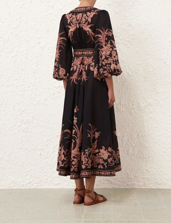 ZIMMERMANN Waverly Wrap Midi Dress