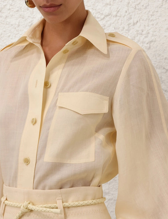 ZIMMERMANN Utility Shirt Lemon