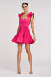 AMUR Kitty Ruffle Strap Mini Dress