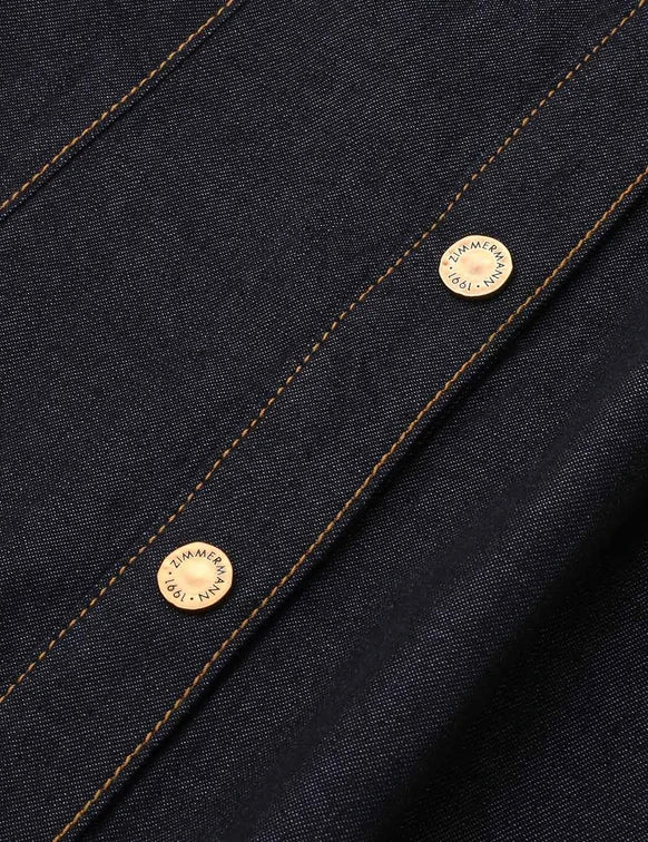 ZIMMERMANN Denim Tie Neck Shirt