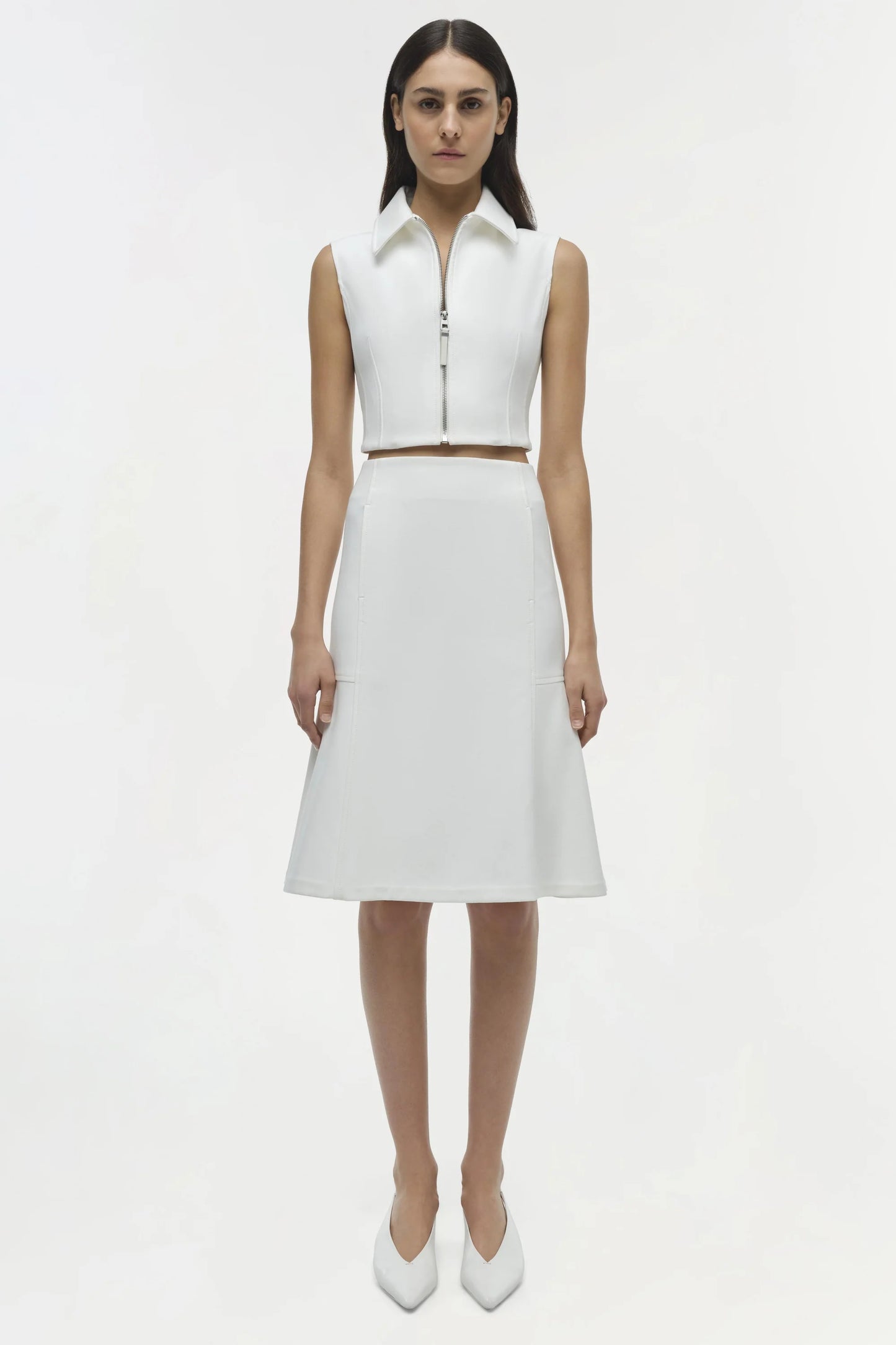 SIMKHAI Alix Sleeveless Zip Up Top