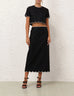 ZIMMERMANN Crush Scalloped Midi Skirt