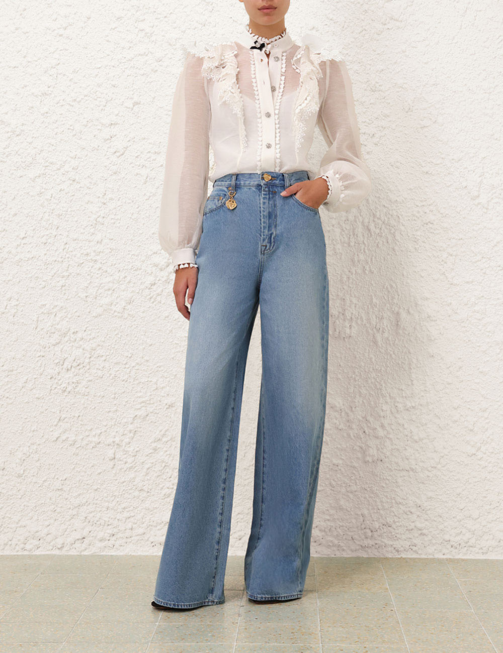 ZIMMERMANN Crush Heart Embellished Blouse