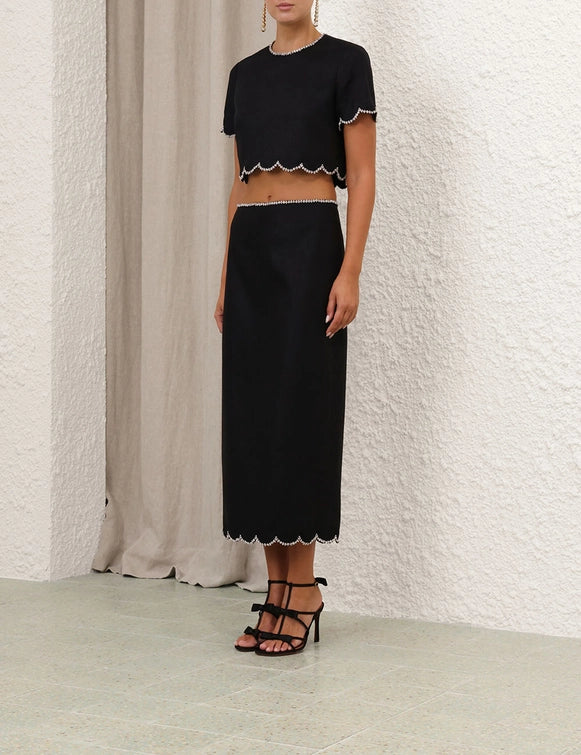 ZIMMERMANN Crush Scalloped Top