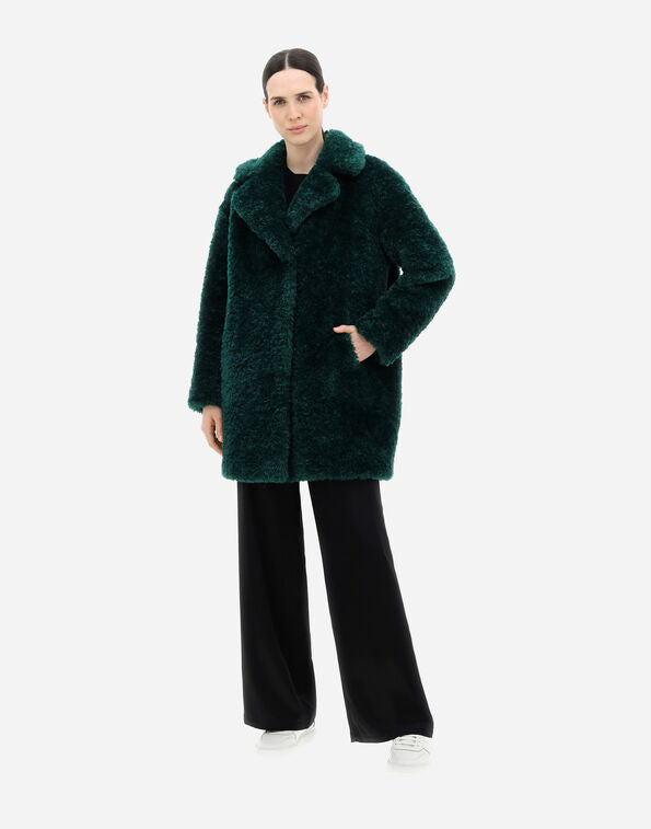 HERNO Coat in Curly Faux Fur