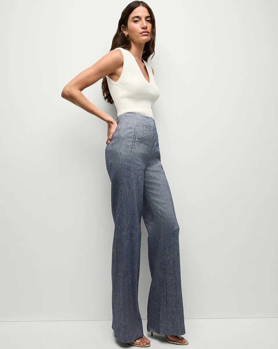 VERONICA BEARD Jude Wide-Leg Linen Pant