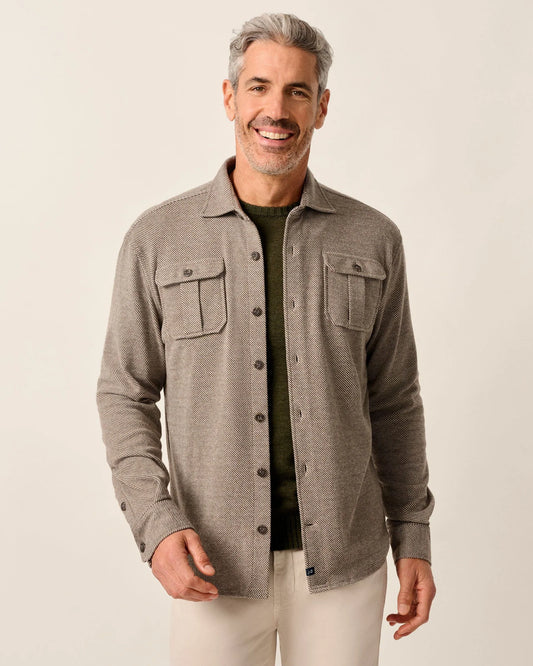JOHNNIE-O Carl Stretch Knit Flannel Lodge Overshirt