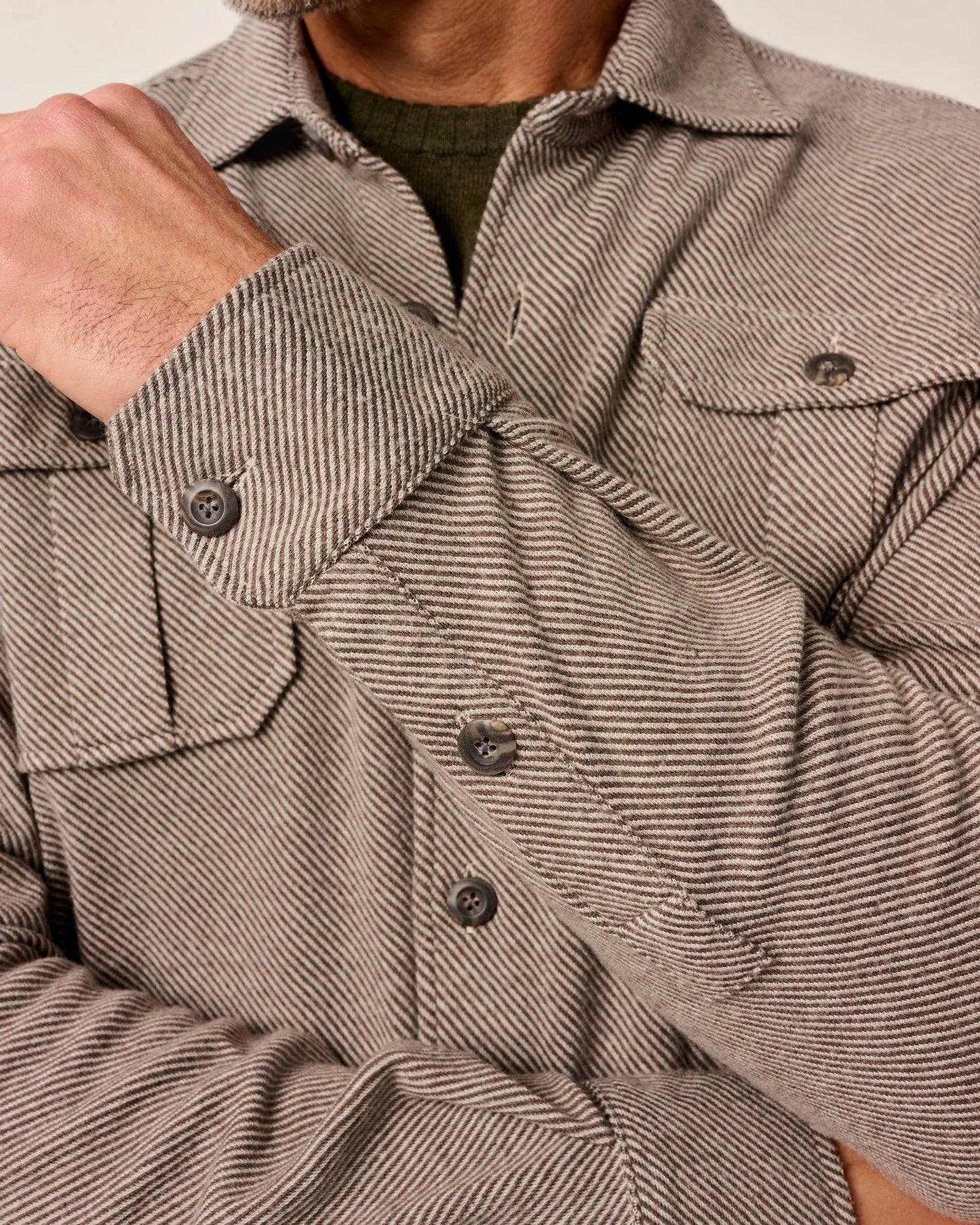 JOHNNIE-O Carl Stretch Knit Flannel Lodge Overshirt